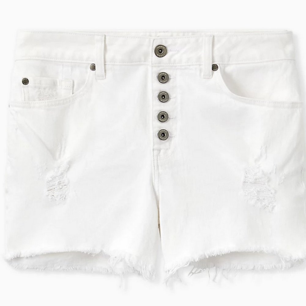 High Rise Short Short - Vintage Stretch White 14